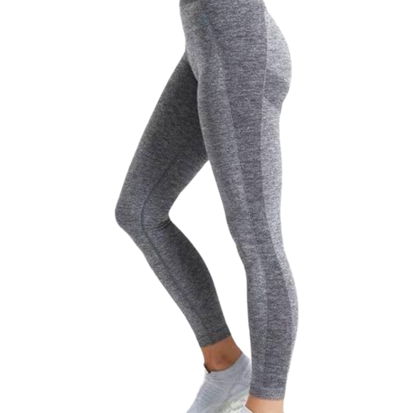 Gymshark Women's Flex High Waisted Charcoal and Teal Logo Leggings, Size Small - Picture 2 of 9